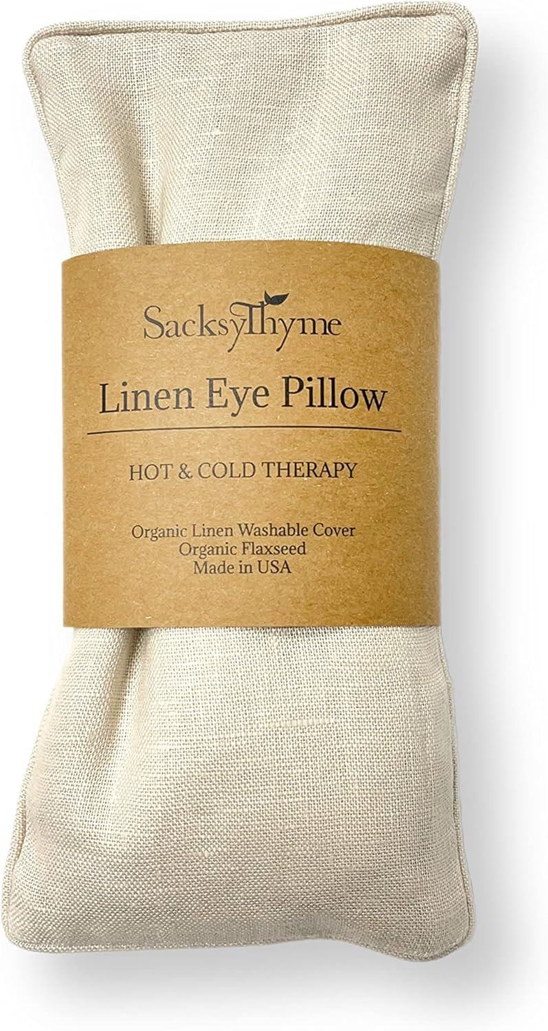Sacksy Thyme Organic Linen Eye Pillow - Lavender & Flaxseed for Relaxation, Yoga, Stress Relief -... | Amazon (US)