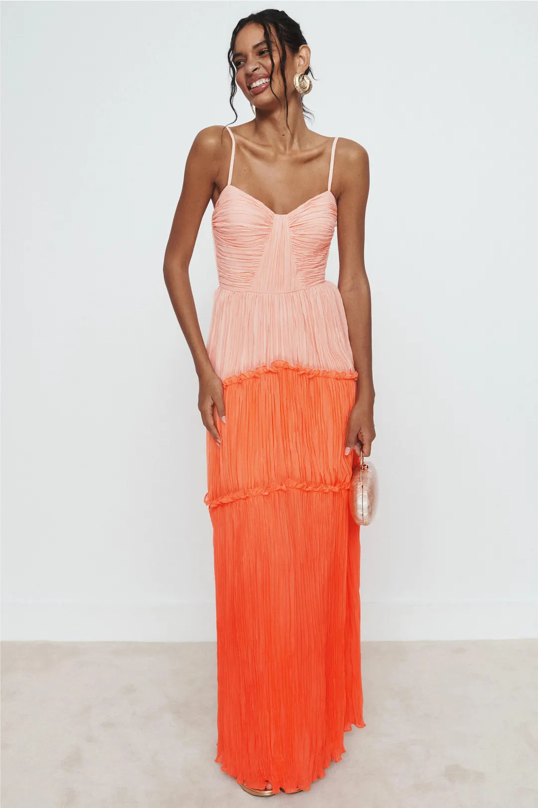 Dress The Population Keaton Plisse Gown | Rent the Runway