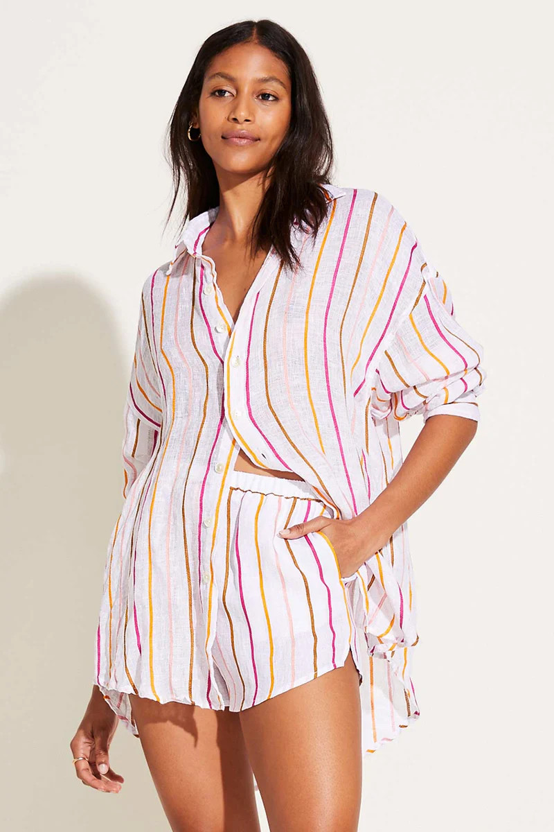 Vitamin A Tallows Linen Short Sunny Stripe EcoLinen | Vitamin A