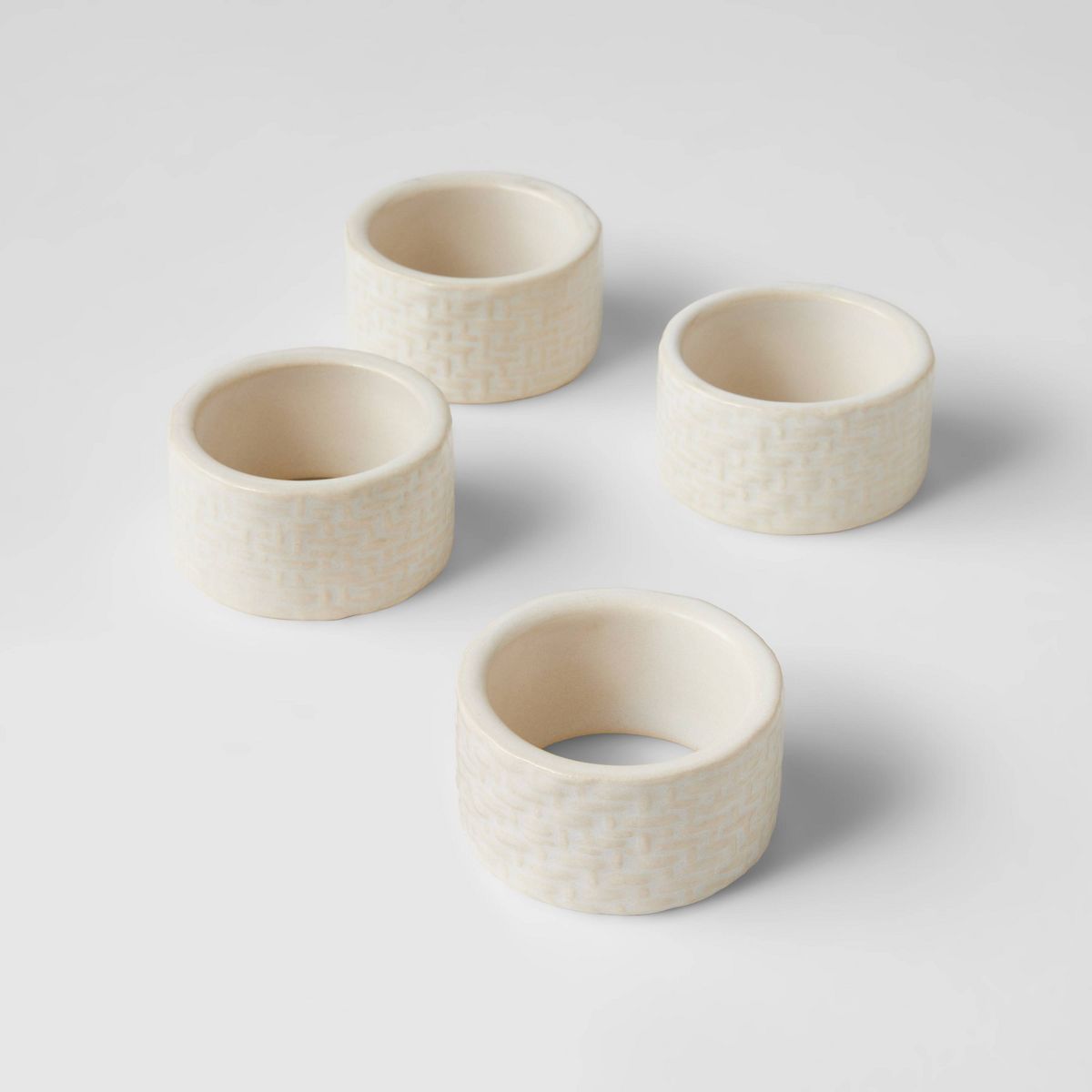 4pc Stoneware Napkin Rings Cream - Threshold™ designed with Studio McGee | Target