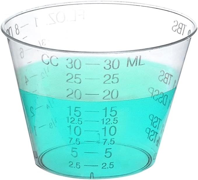 One Ounce Medicine Cups for Measuring Liquid and Pills in Ounces and Drams and CCs (100) | Amazon (US)