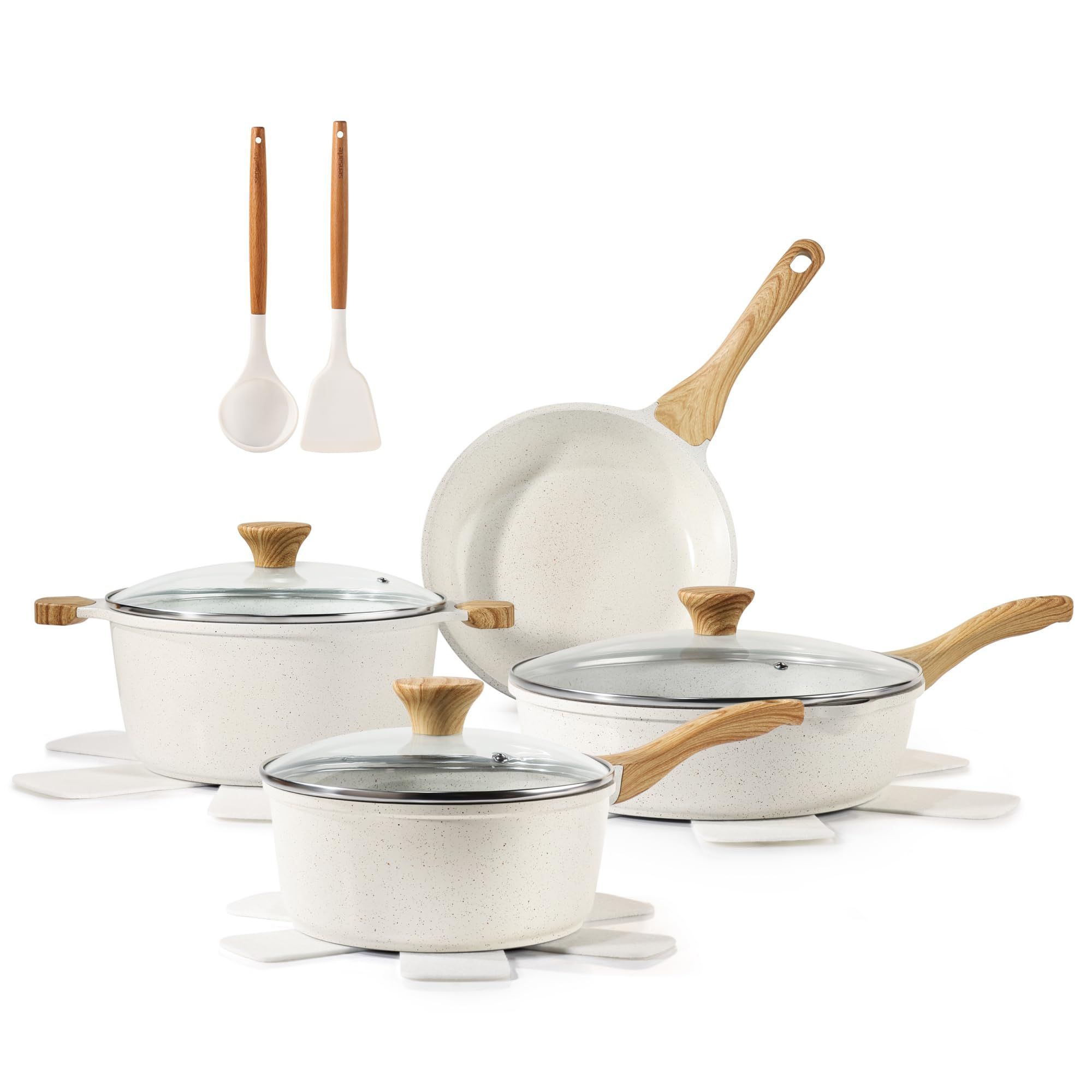 SENSARTE Nonstick Ceramic Cookware Set 13-Piece, Healthy Pots and Pans Set, Non-toxic Kitchen Coo... | Amazon (US)