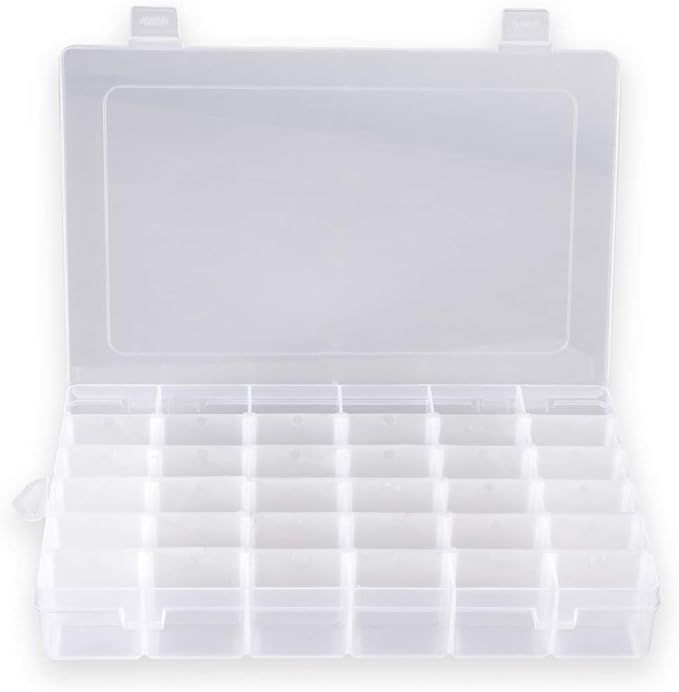 Plastic Organizer Container Box 36 Compartments Jewelry Storage Box with Adjustable Dividers (1 P... | Amazon (US)