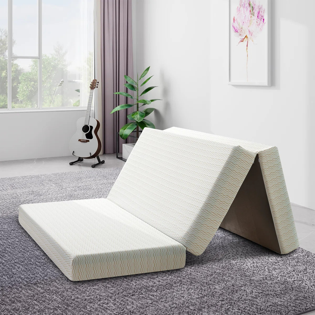 Driffield Selected ！Tri-fold 6'' Memory Foam Mattress, Portable Folding Murphy Bed Mattress wit... | Wayfair North America