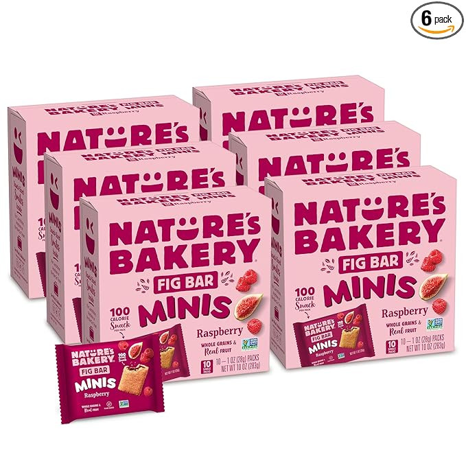Nature's Bakery Fig Bar Minis, Raspberry, Whole Grain, Vegan Friendly, Kosher, Non-GMO, 10 Ounce ... | Amazon (US)