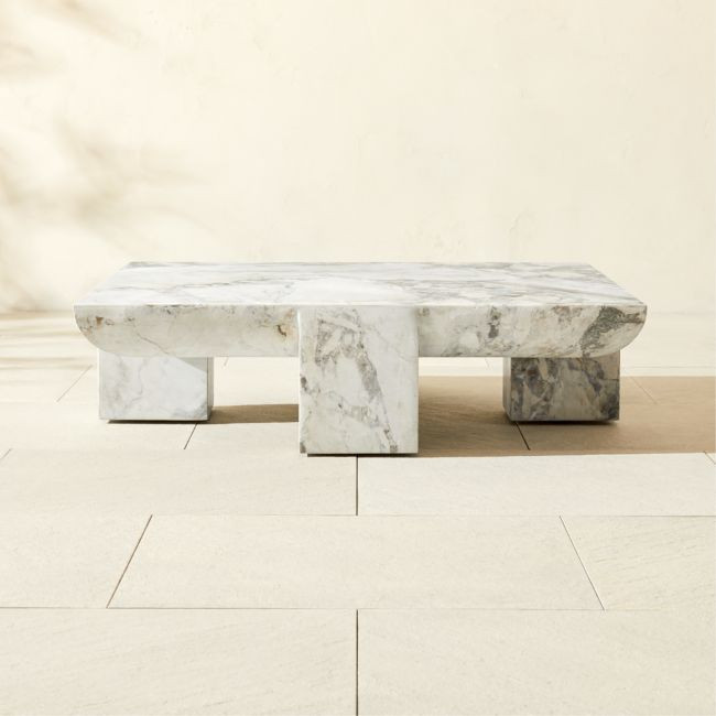 Marlo 38" Square Marble Indoor/Outdoor Coffee Table | CB2