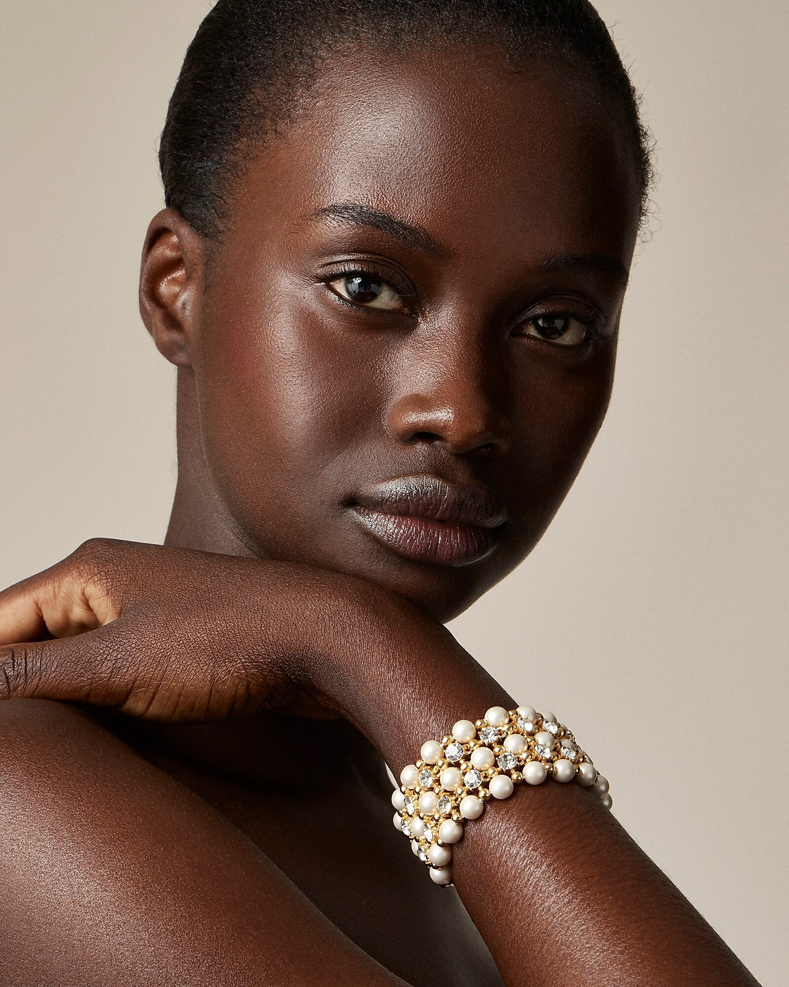 Crystal and pearl chainlink bracelet | J. Crew US