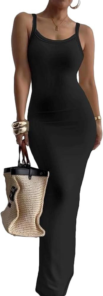 Nimsruc Women Summer Long Dress Casual Slip Sexy Slim Sleeveless Bodycon Maxi Dresses for Women 2... | Amazon (US)