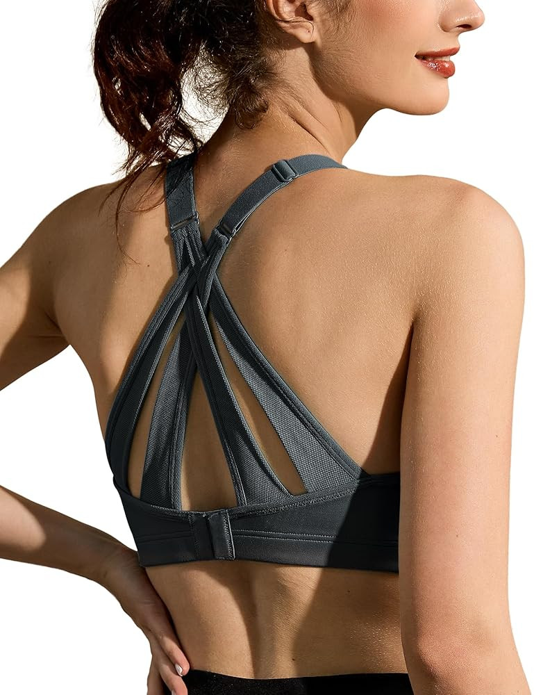 ZeroBound Women's High Impact Sports Bra Criss-Cross Back Full Coverage | Amazon (US)