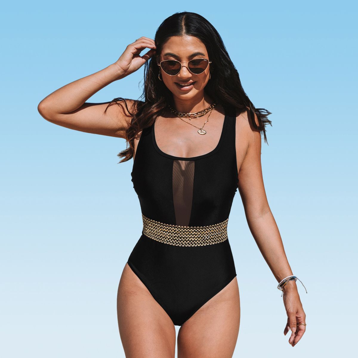 Women's Mesh Tummy Control Slimming One Piece Swimsuit - Cupshe | Target