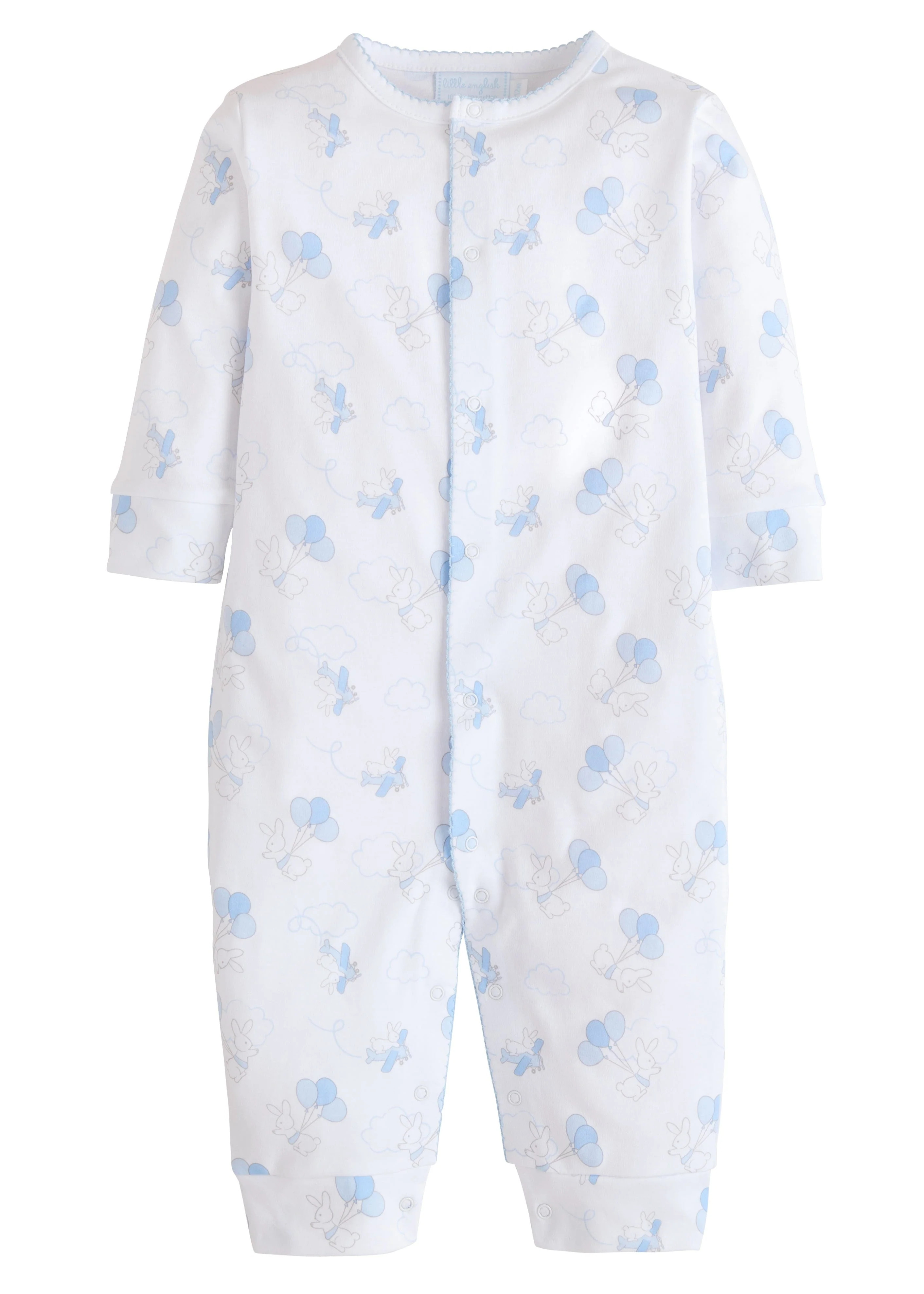 Printed Romper - Blue Flying Bunny | Little English