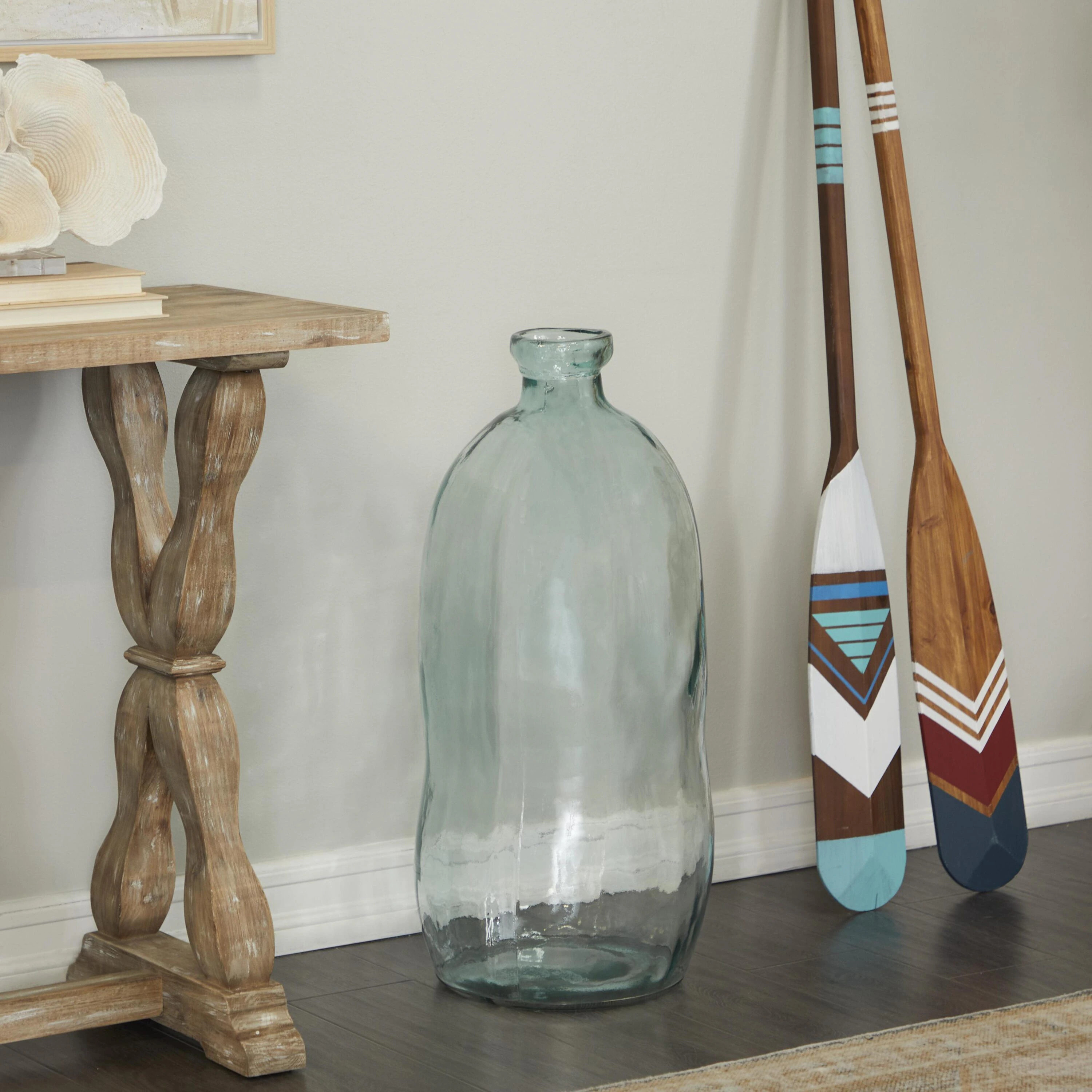 Grayson Lane Blue Glass Modern Vase | Lowe's