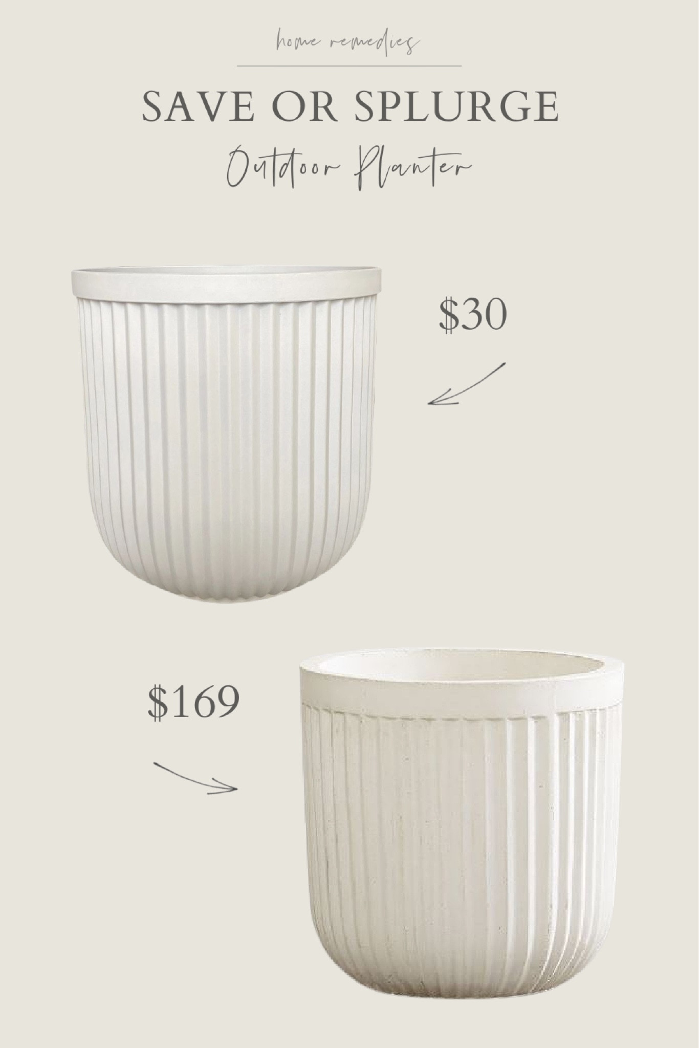 Get this Pottery Barn dupe planter for a fraction of the price at Walmart! look for less, outdoor planter, indoor planters, fluted planters, patio, porch decor #LTKFind

#LTKsalealert #LTKSeasonal #LTKfindsunder50