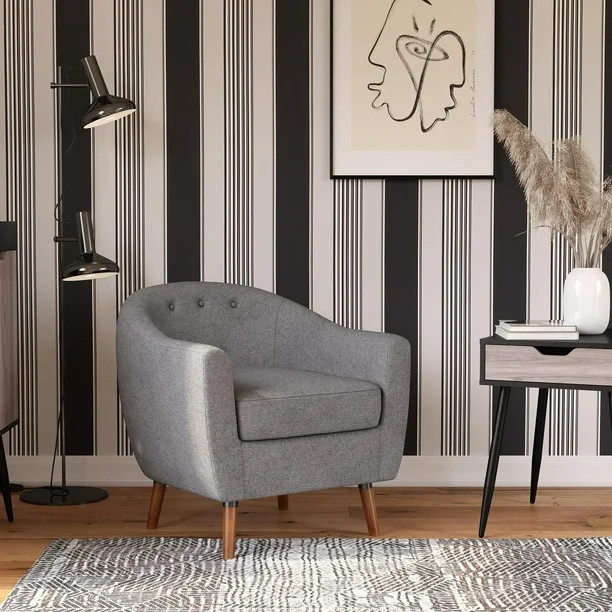 Queer Eye Brie Accent Chair, Living Room and Bedroom Furniture, Gray - Walmart.com | Walmart (US)
