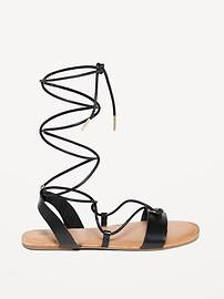 Faux-Leather Lace-Up Gladiator Sandals for Women | Old Navy (US)