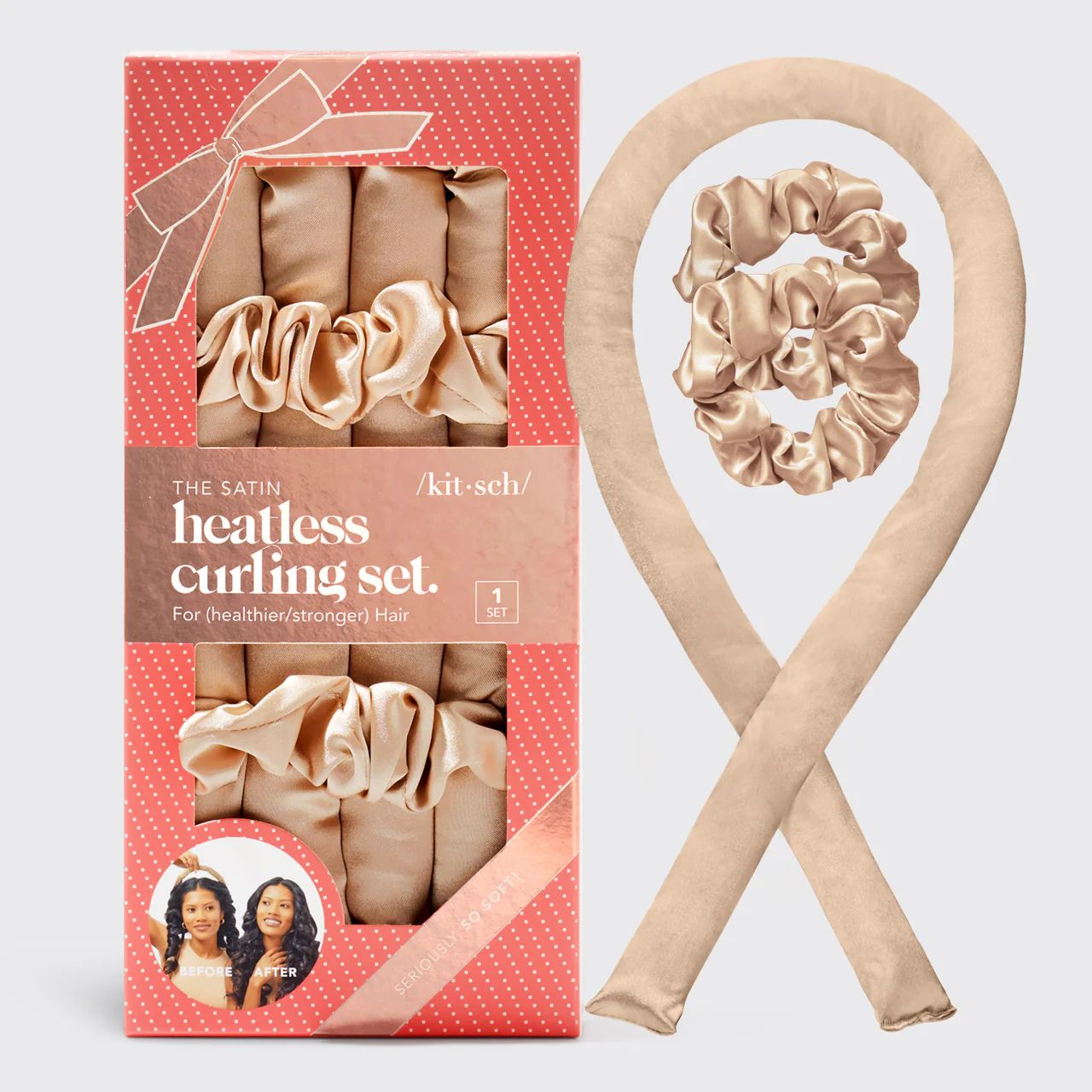 Holiday Satin Heatless Curling Set - Champagne | Kitsch