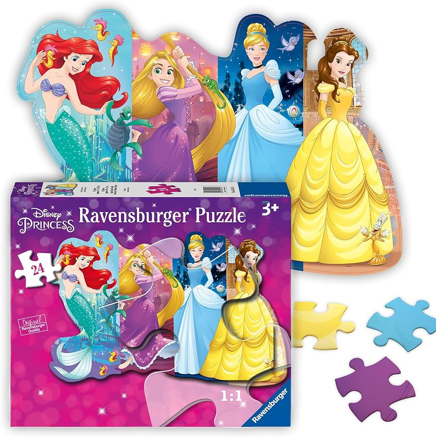 Ravensburger - Disney Pretty Princesses - 24 Piece Jigsaw Floor Puzzle - Belle, Cinderella, Ariel... | Amazon (US)