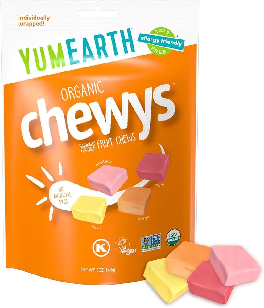 YumEarth Organic Chewys Fruit Flavored Chews, 5oz Sup, Allergy Friendly, Gluten Free, Non-GMO, Ve... | Amazon (US)