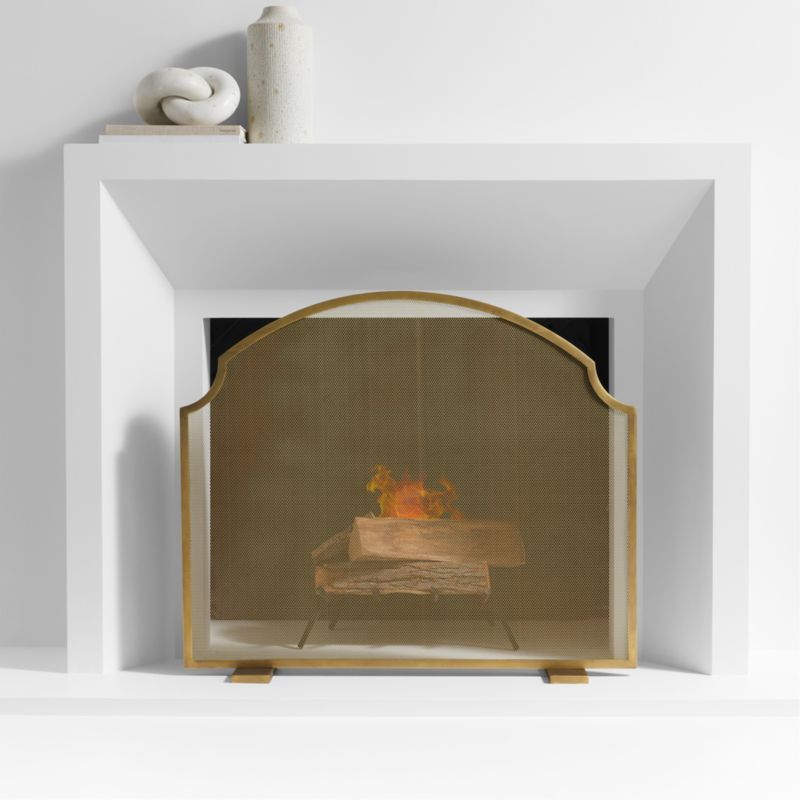 Emmy Brass Fireplace Screen + Reviews | Crate & Barrel | Crate & Barrel