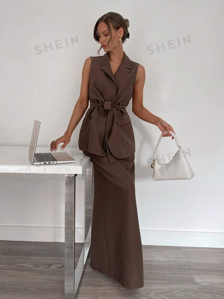 $19.24      
    $24.99
   
  -23%
       TrendsSHEIN Essnce Ladies' Solid Color Waist Belt Sleev... | SHEIN