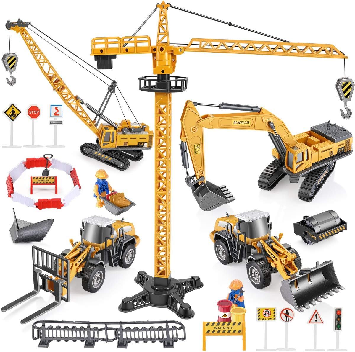 Geyiie Construction Truck Vehicles Toy Kids, Engineering Playset Toys Trucks, Digger, Excavator C... | Amazon (US)