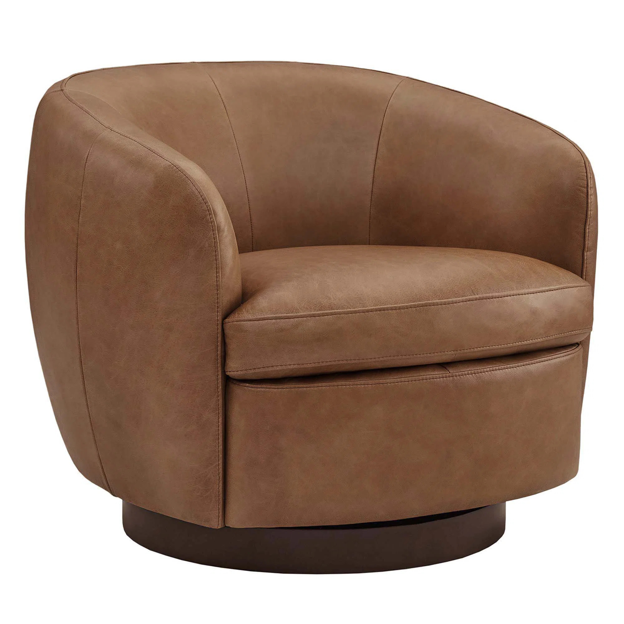 Marcy Vegan Leather Swivel Barrel Chair | Joss & Main