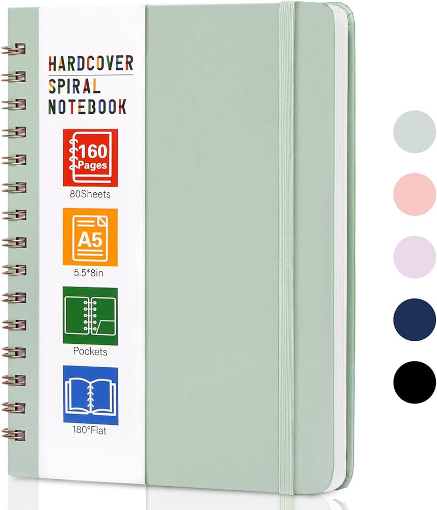 Hardcover Spiral Notebook for Women, A5 Lined Spiral Journal, 160Pages Journaling Notebooks for W... | Amazon (US)
