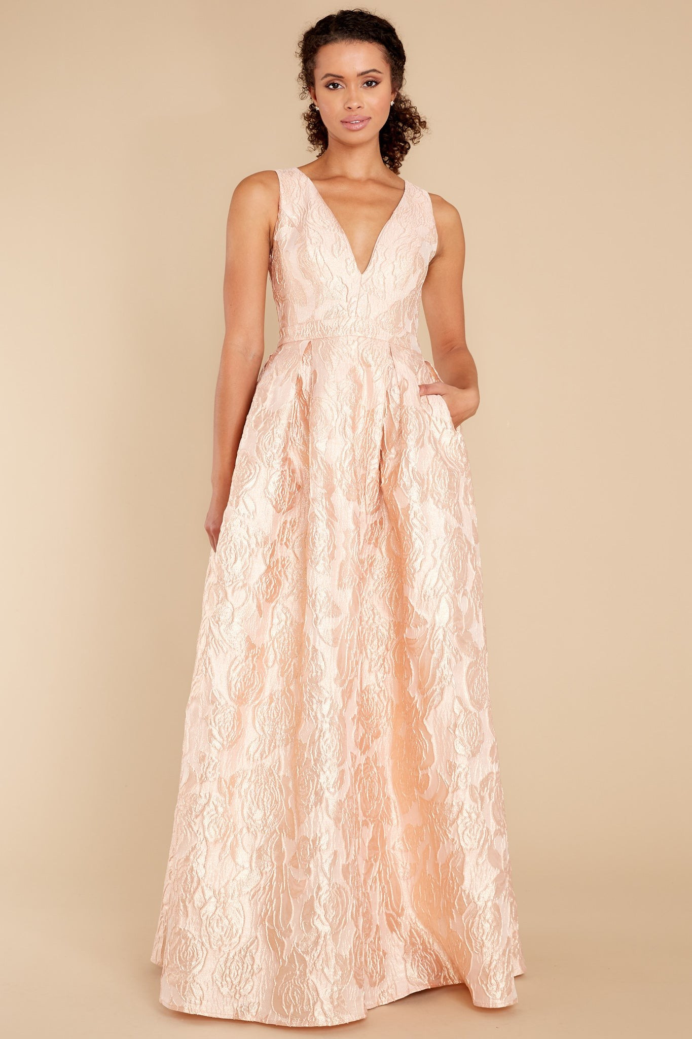 Your Own Fairytale Rose Gold Maxi Dress | Red Dress 