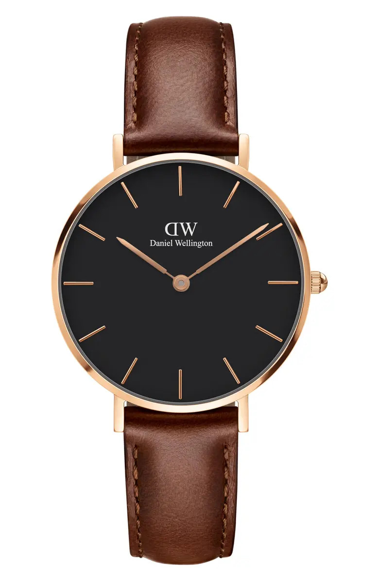 St. Mawes Leather Strap Watch, 32mm | Nordstrom