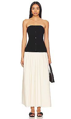 Line & Dot Tanner Combo Dress in Black & Taupe from Revolve.com | Revolve Clothing (Global)
