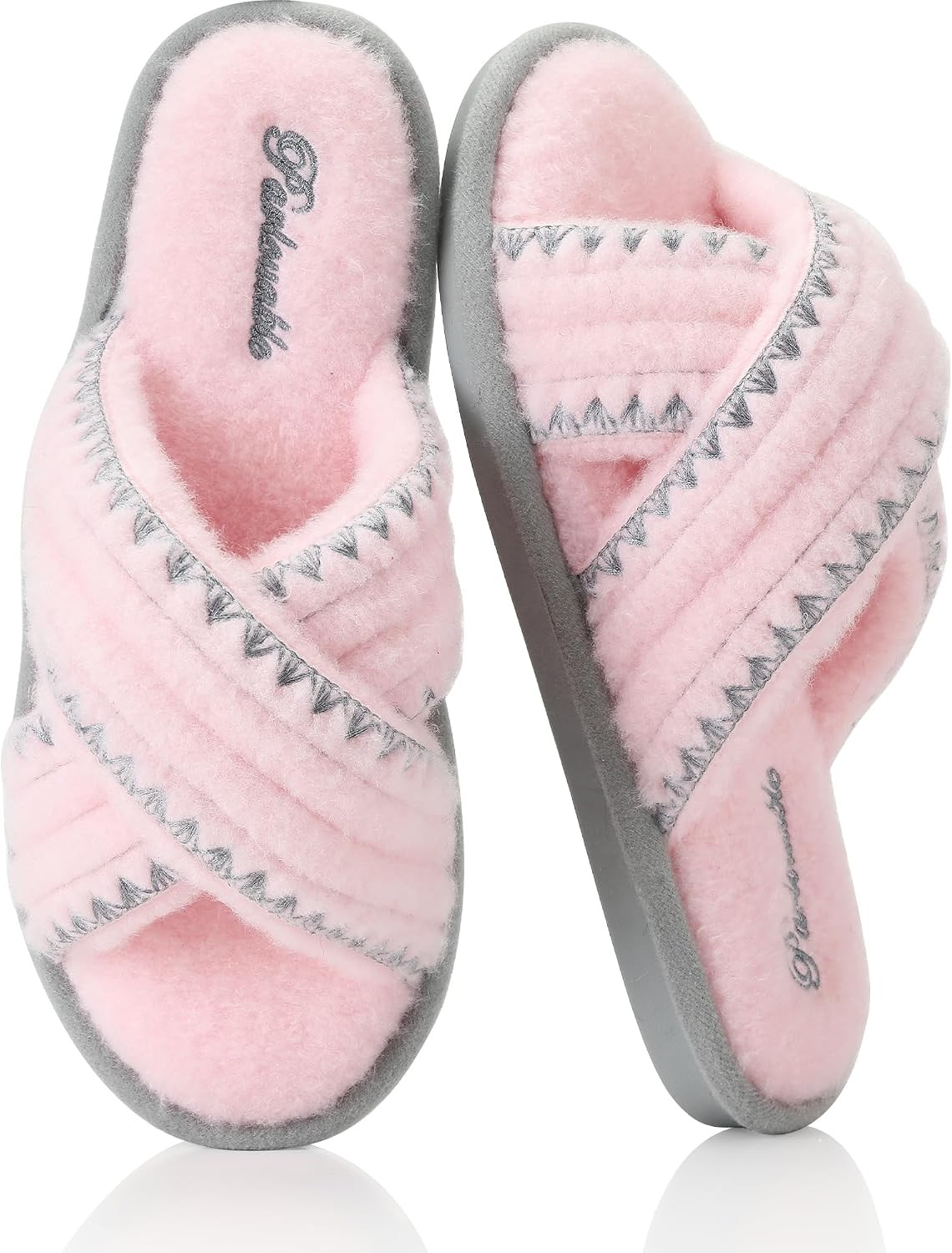 Memory Foam Fuzzy Slippers for Women Cozy Open Toe Shoes Indoor | Amazon (US)