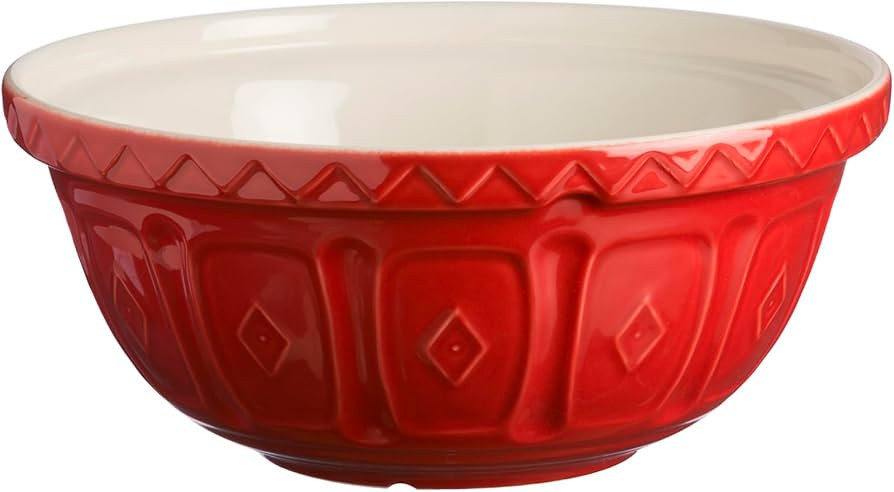 Mason Cash S12 Colour Red Chip Resistant Earthenware Mixing Bowl 29cm Diameter, Ceramic, 4 Litre/... | Amazon (US)
