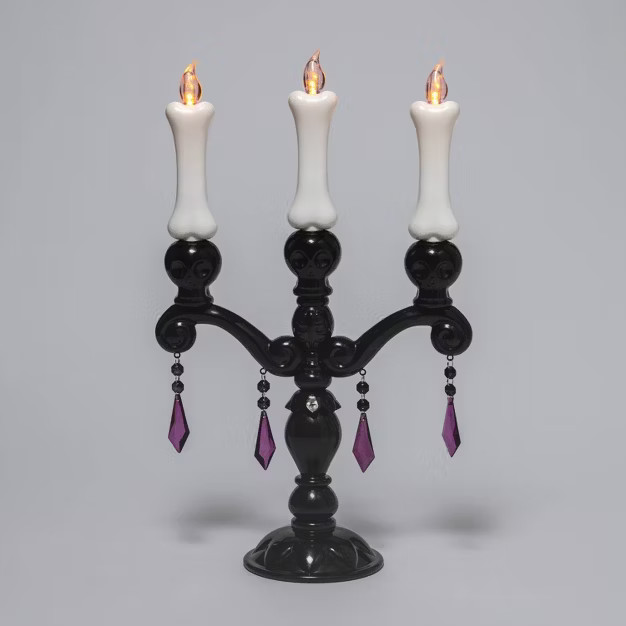 Light Up Purple Jeweled Black Halloween Candle Holder - Hyde & EEK! Boutique™ | Target