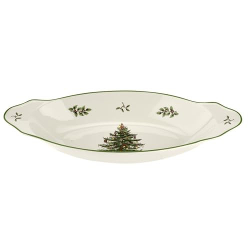 Spode Christmas Tree 12.25" Round Handled Serving Platter - Porcelain Serving Plate for Holiday Snacks, Appetizers, Buffet Displays - Dishwasher Safe - Christmas Décor & Holiday Gift | Amazon (US)