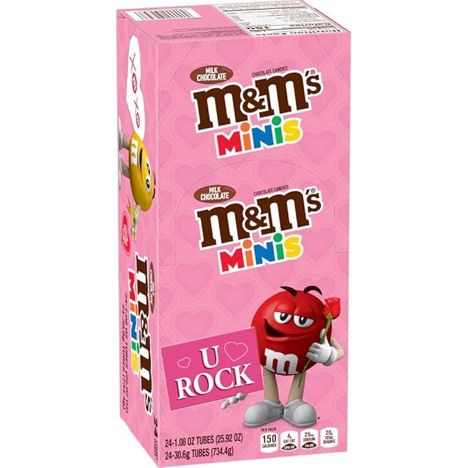 M&M'S Valentine's Milk Chocolate MINIS Size Candy 1.08-Ounce Tube (Pack of 24) | Amazon (US)
