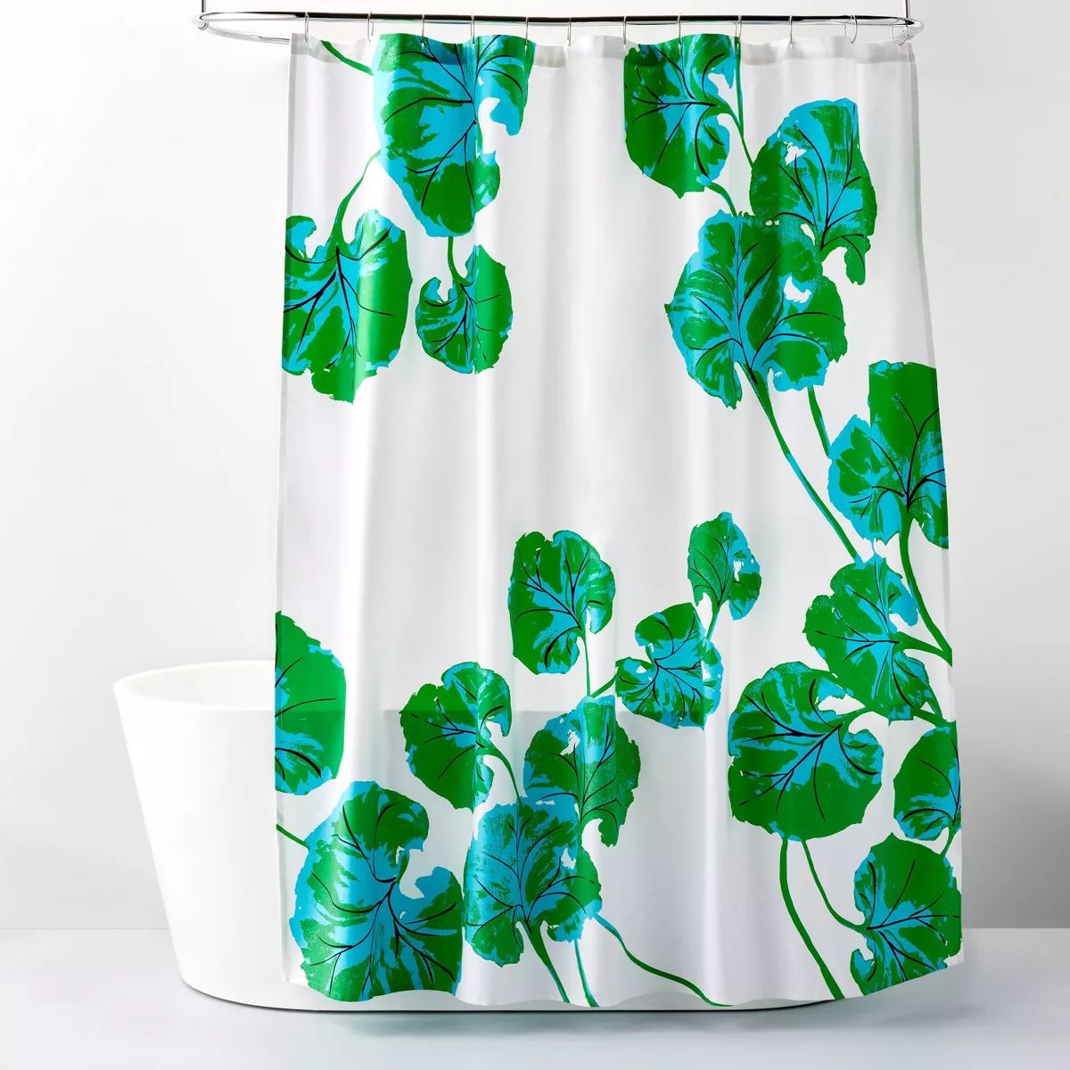 Geranium Leaf Green Shower Curtain Blue - DVF for Target | Target
