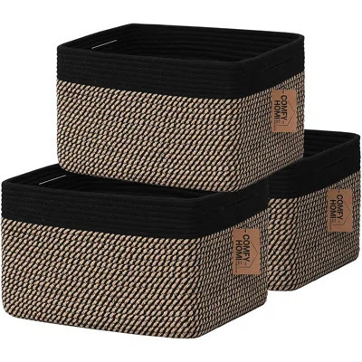 3-Pack Cotton Rope Woven Basket With Handles | Wayfair North America