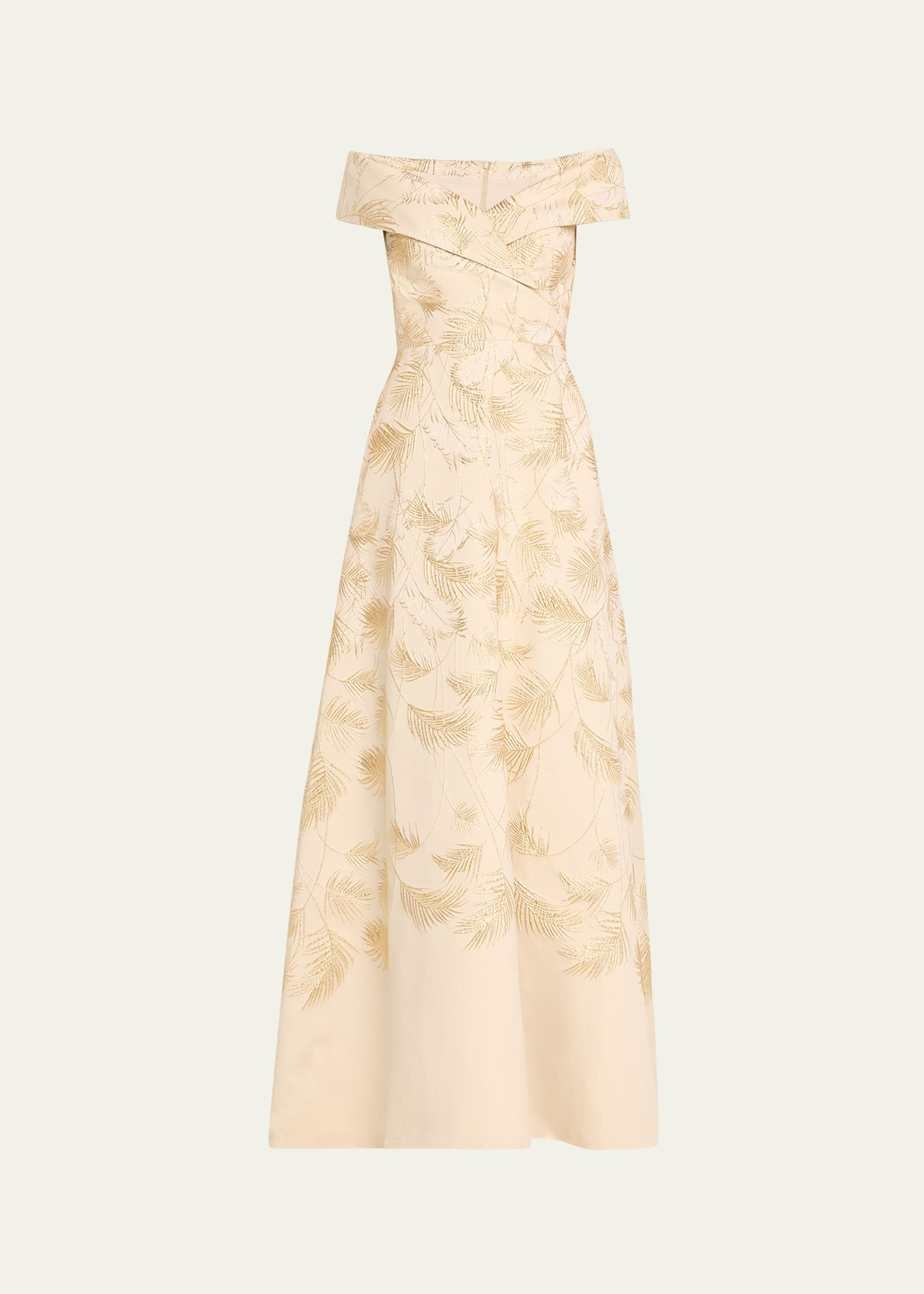 Rickie Freeman for Teri Jon Off-Shoulder Metallic Jacquard Gown | Bergdorf Goodman