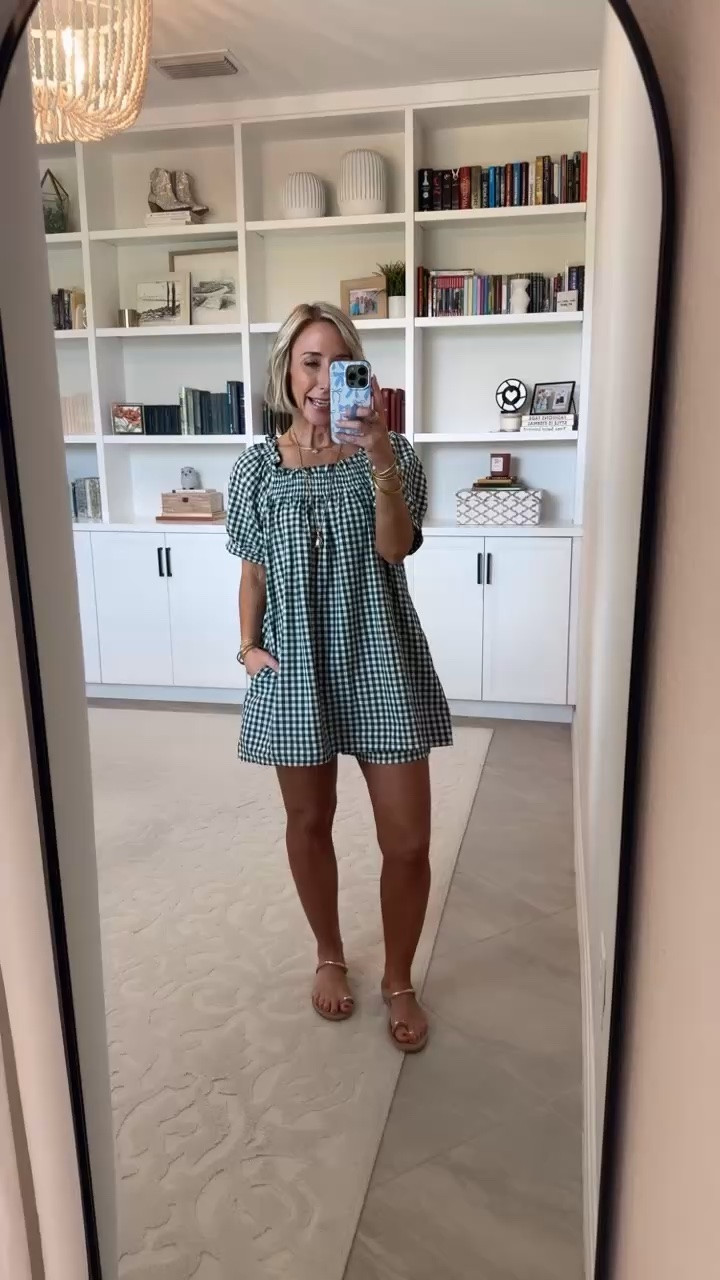 Amazon - warm fall tops. 2 Piece Gingham Smocked Babydoll Shirt & Shorts Set - size small. 5 colors.

#LTKSeasonal #LTKOver40 #LTKWorkwear