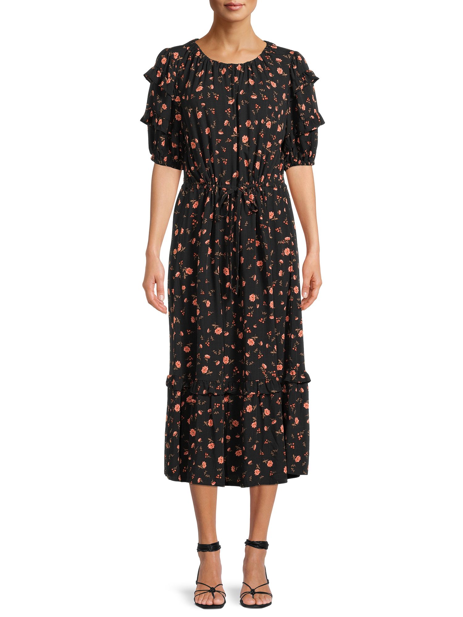 The Get Women's Tiered Ruffle Prairie Midi Dress | Walmart (US)