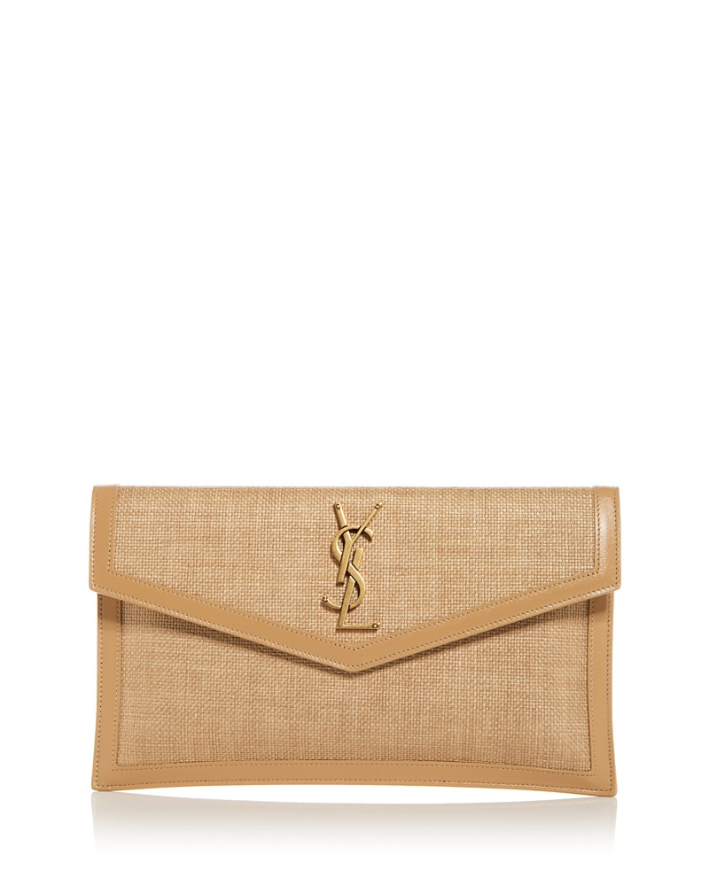 Saint Laurent Uptown Clutch in Raffia | Bloomingdale's (US)