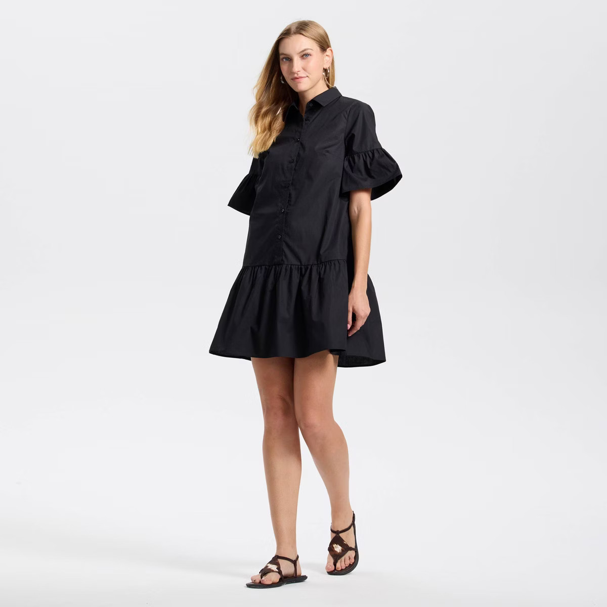 Women's Elbow Sleeve Poplin Mini Shirtdress - Universal Thread™ | Target