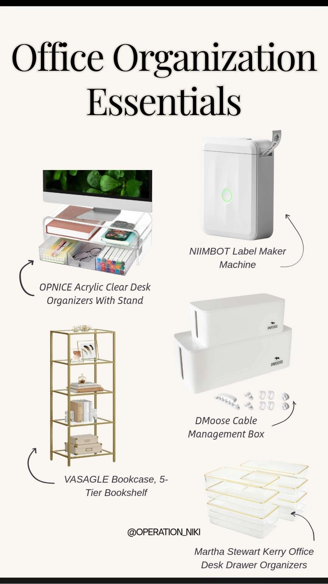 Clean space, clear mind. I incorporate these office organization essentials into my daily routine to keep everything streamlined, clutter free, and easy to maintain. A functional setup that supports focus, productivity, and a more intentional workday.

Follow for more @OPERATION_NIKI on IG, TikTok, & Facebook
#officeorganization #homeorganization #workspaceinspo #organizedoffice #productivitysetup #amazonfinds #workfromhome #deskorganization #operationniki 

 #LTKHome #LTKFindsUnder50 #LTKFindsUnder100