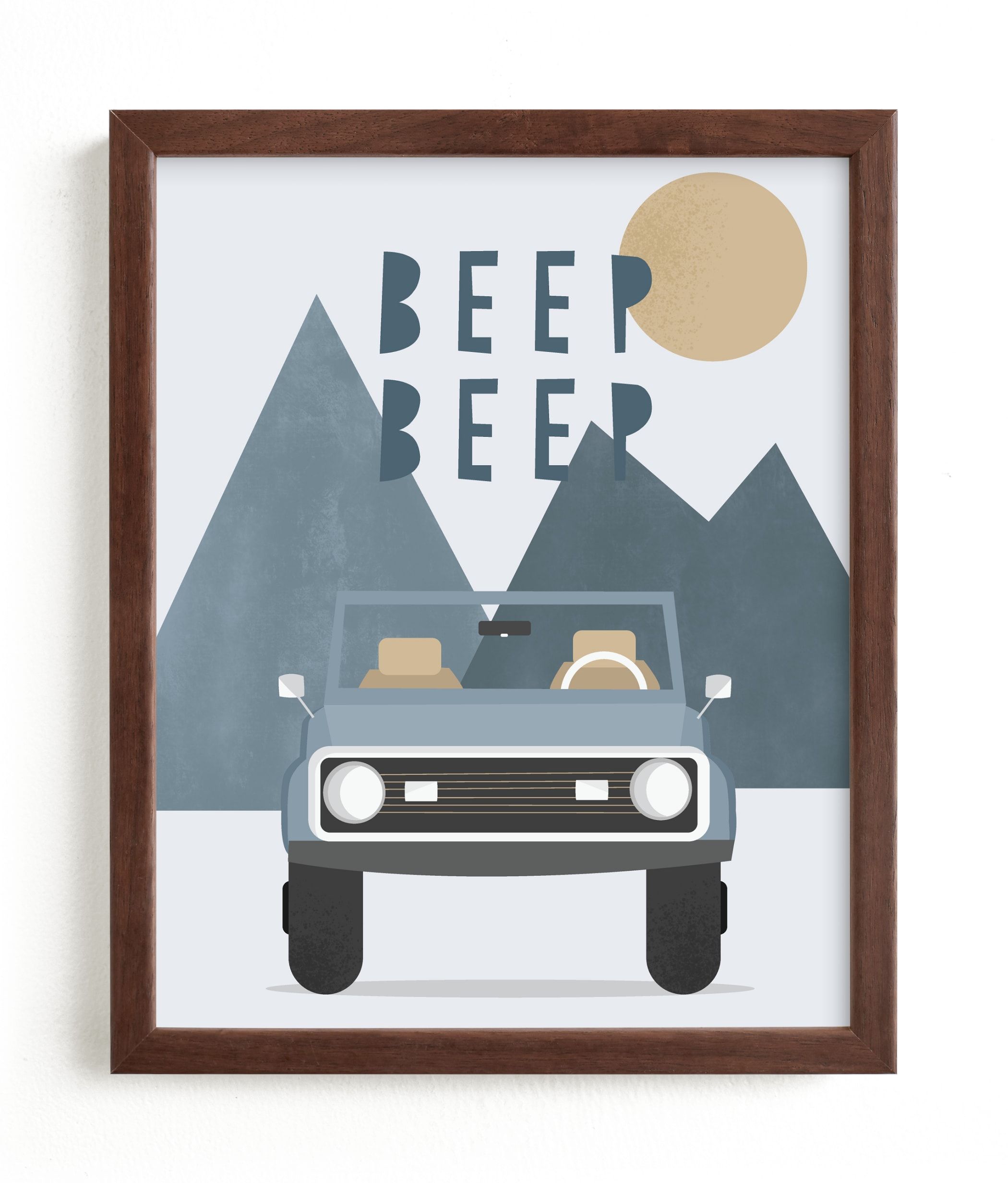 "Beep Beep" - Kids Open Edition Non-custom Art Print by Christie Garcia. | Minted