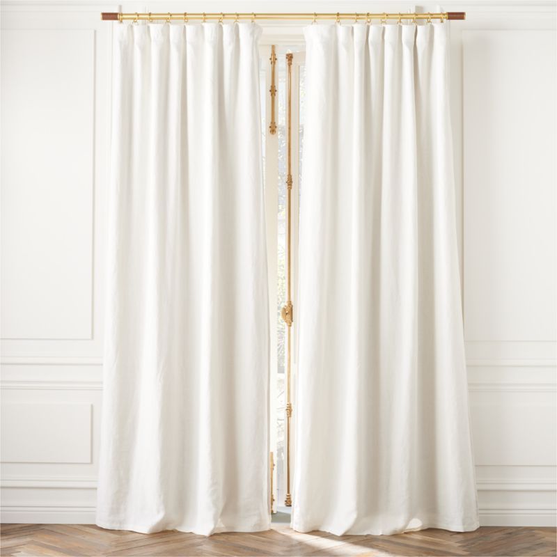 Warm White Linen Blackout Window Curtain Panel 48"x120'' + Reviews | CB2 | CB2