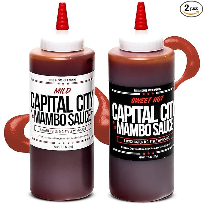Capital City Mambo Sauce - Variety 2 Pack - Sweet Hot & Mild | Washington DC Wing Sauces | Perfec... | Amazon (US)