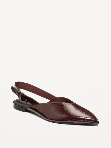 Wide Strap Slingback Flats | Old Navy (US)
