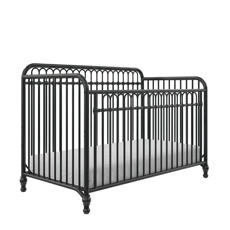 Little Seeds Raven 3-in-1 Convertible Metal Crib, Nursery Furniture, Black | Walmart (US)