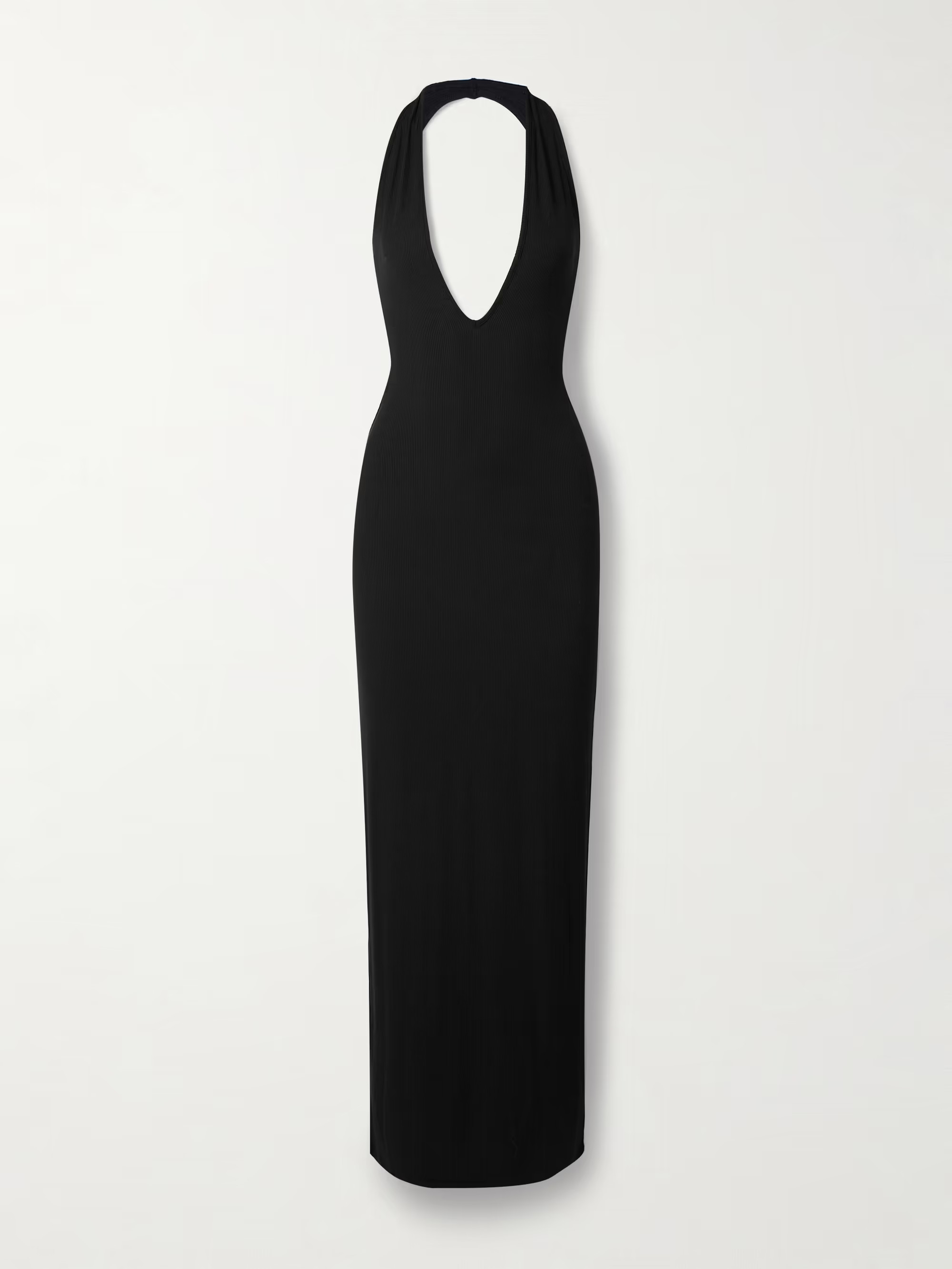 Soft Lounge Deep Plunge stretch-modal halterneck maxi dress - Onyx | NET-A-PORTER (US)
