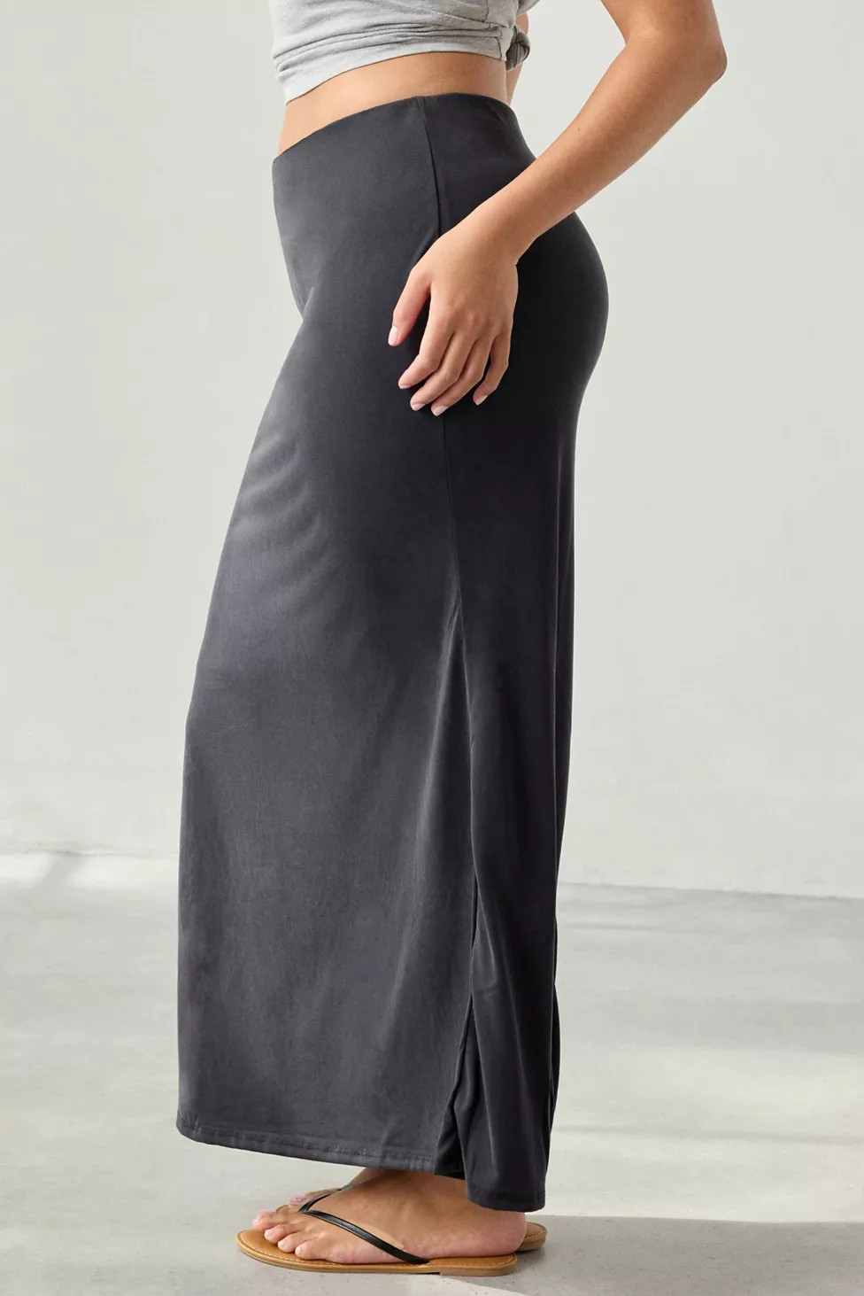 UO Harlow Cupro Low-Rise Maxi Skirt | Urban Outfitters (US and RoW)